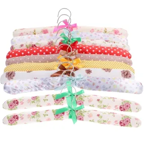 10Pcs Padded Cloth Hanger Wooden Hangers Soft Fabric Foam Hanger Non Slip Satin