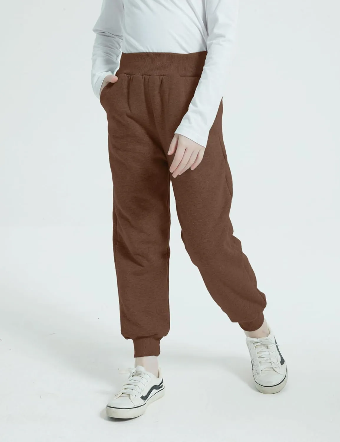 AMEBELLE Boys Girls' Winter Warm Jogger Pant Fleece Lined Elastic Waist Sweatpants