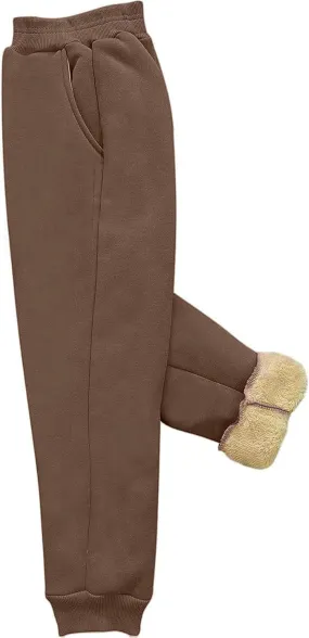 AMEBELLE Boys Girls' Winter Warm Jogger Pant Fleece Lined Elastic Waist Sweatpants