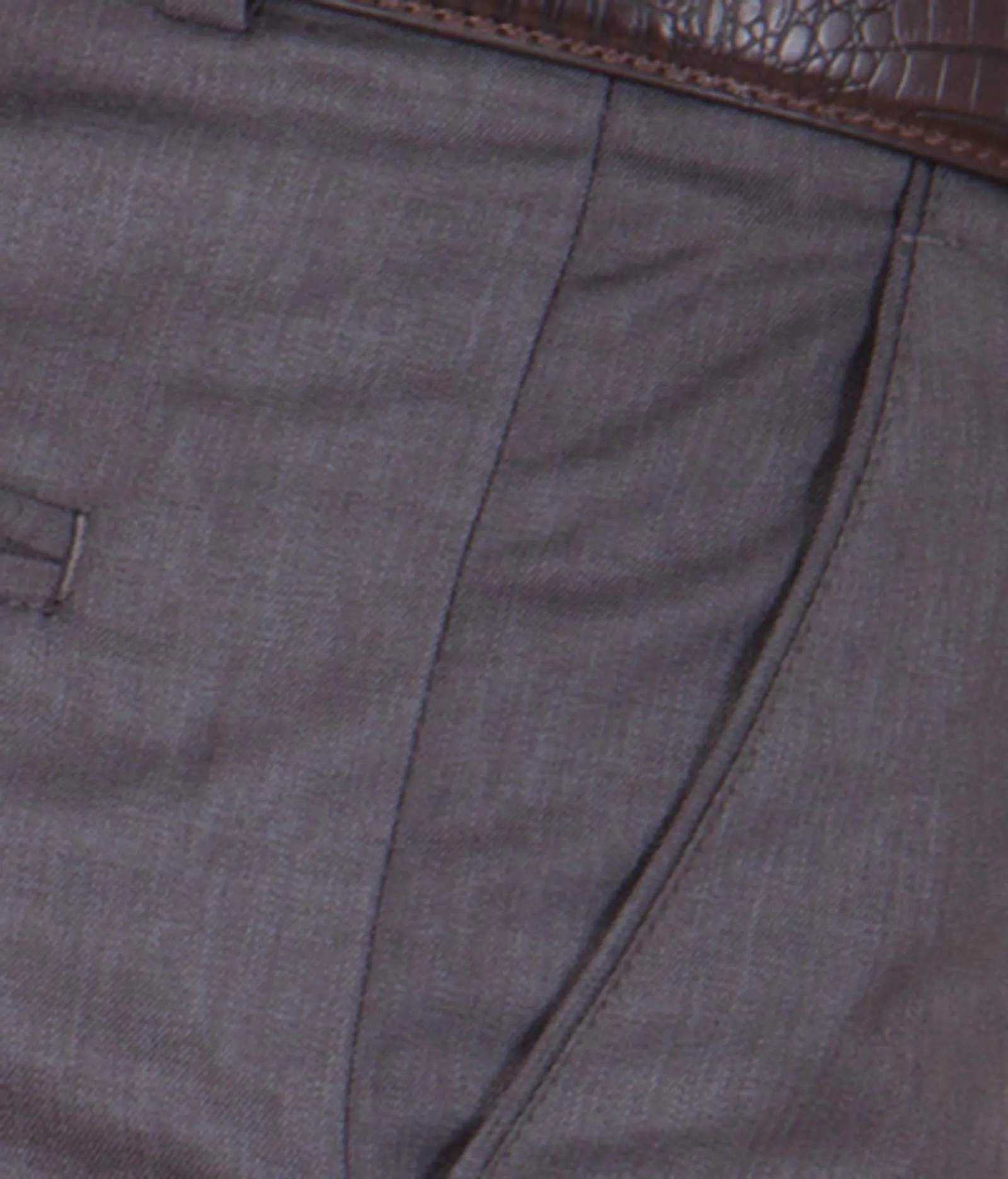 American-Elm Men's Cotton Blend Dark Grey Formal Trouser
