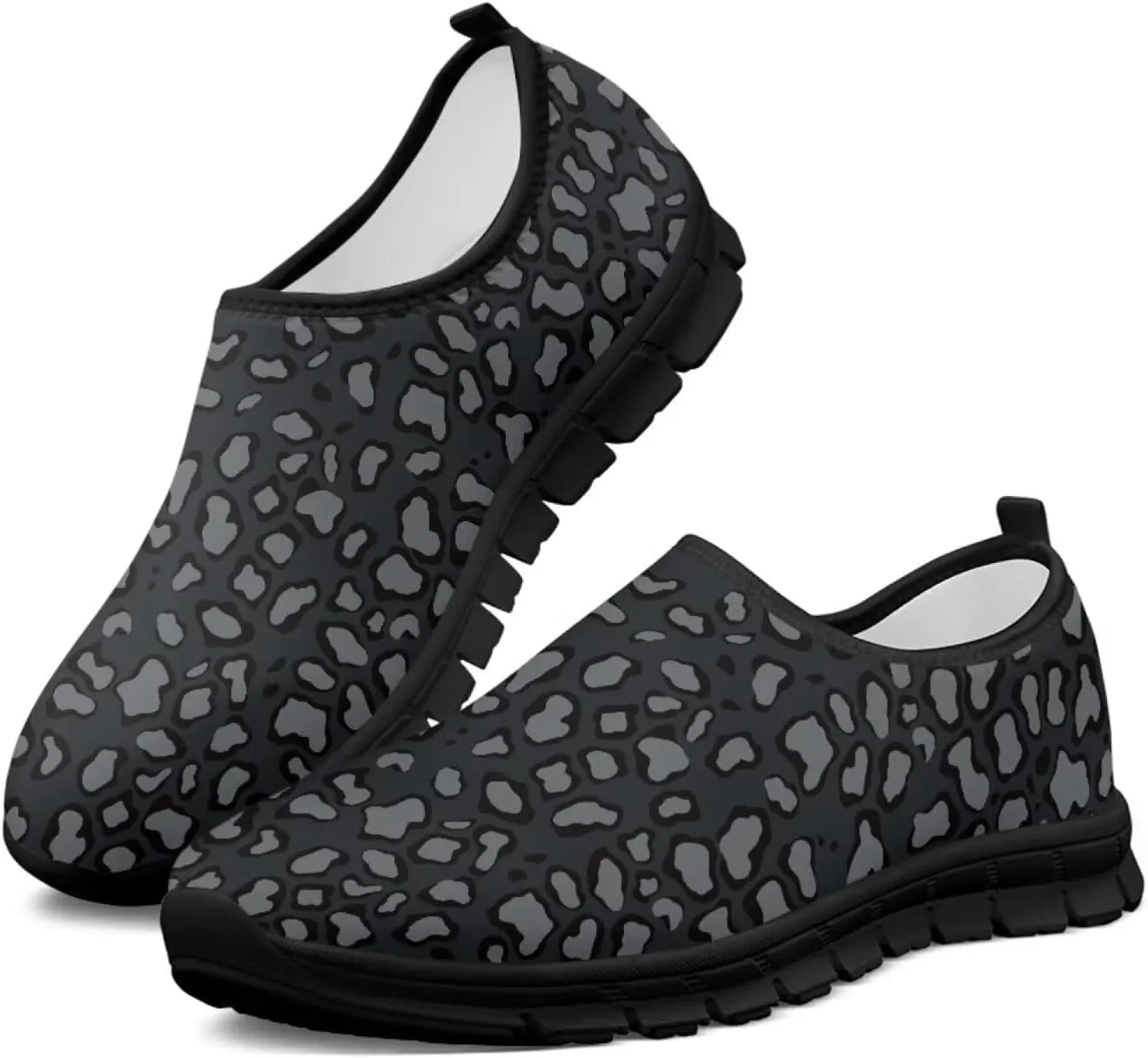 Animal Print Loafers for Women Dressy Non Slip Breathable Athletic Sneaker Lightweight Low Cut Tennis Shoes Flat Walking Driving Shoe
