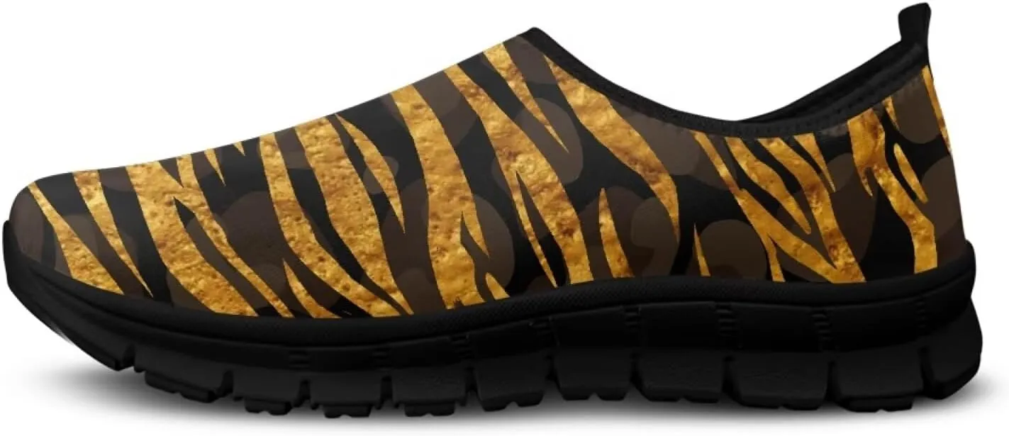 Animal Print Loafers for Women Dressy Non Slip Breathable Athletic Sneaker Lightweight Low Cut Tennis Shoes Flat Walking Driving Shoe
