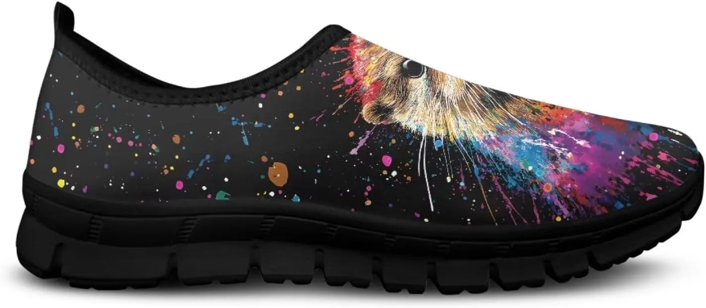 Animal Print Low Cut Casual Shoes Slip On Womens Loafers Breathable Athletic Sneakers Laceless Comfort Arch Support Hiking Walking Shoe