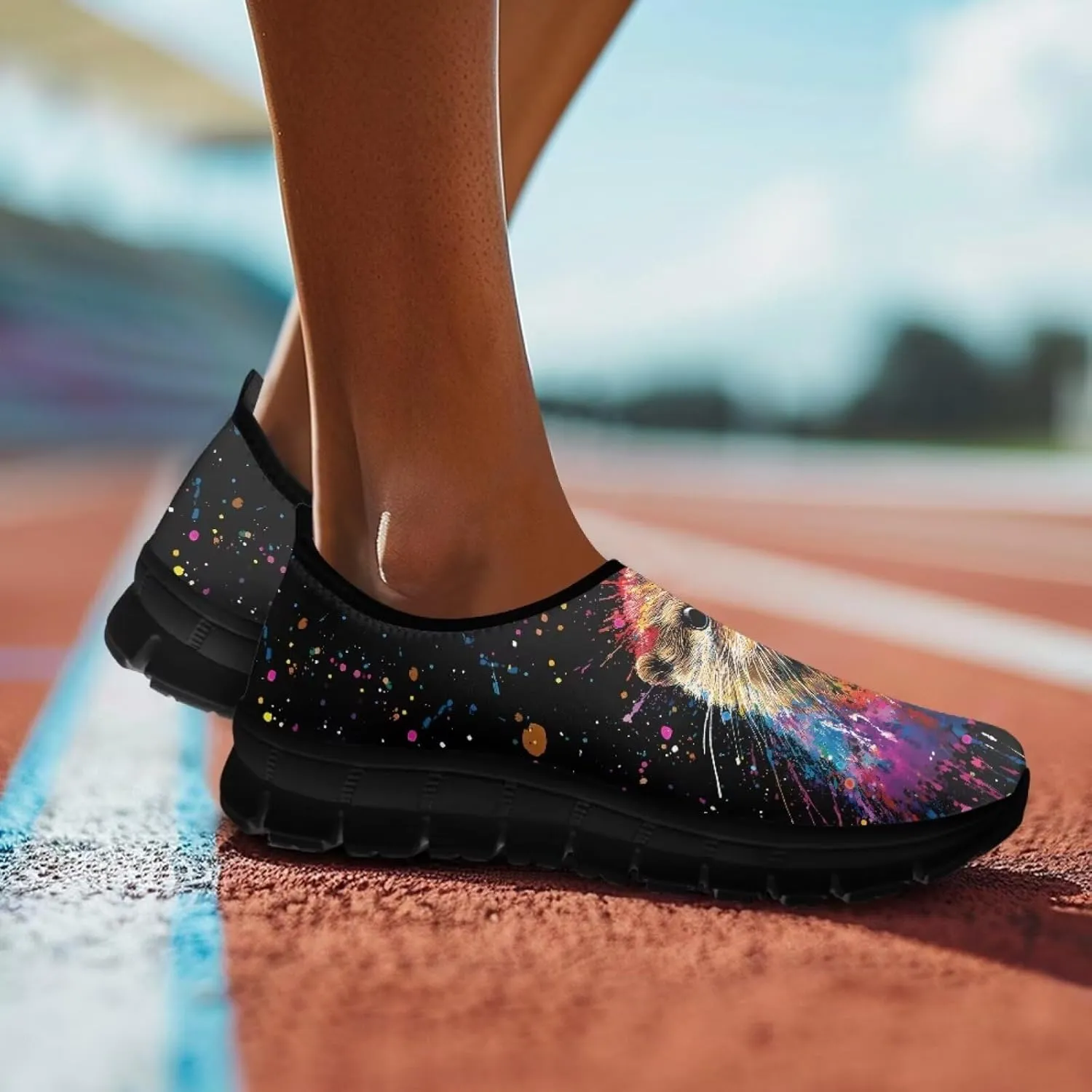 Animal Print Low Cut Casual Shoes Slip On Womens Loafers Breathable Athletic Sneakers Laceless Comfort Arch Support Hiking Walking Shoe