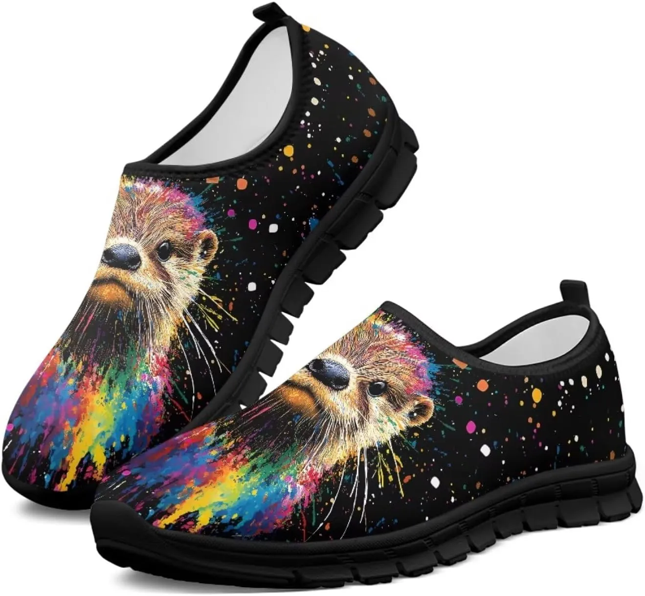 Animal Print Low Cut Casual Shoes Slip On Womens Loafers Breathable Athletic Sneakers Laceless Comfort Arch Support Hiking Walking Shoe