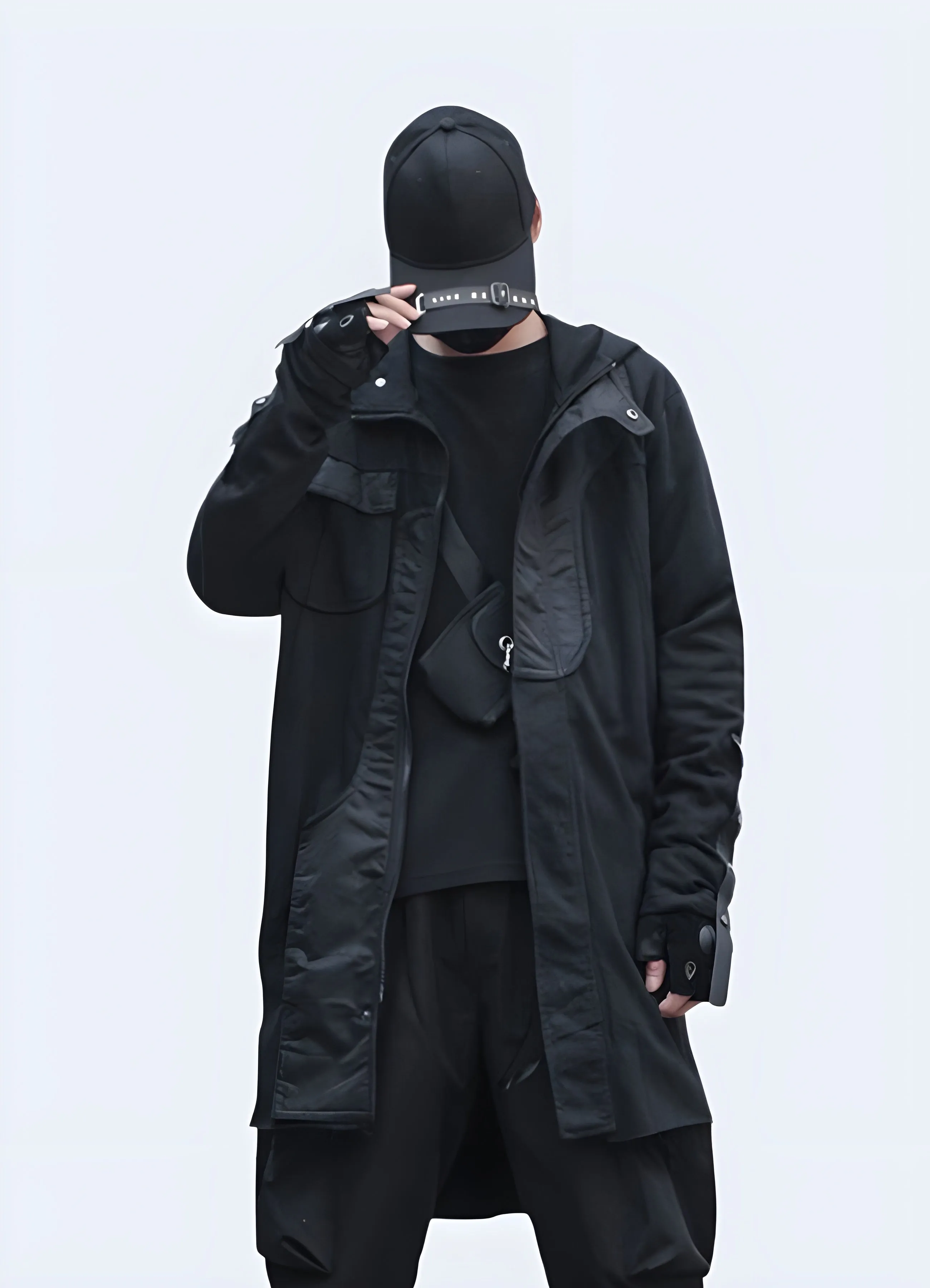 Black Futuristic Overcoat