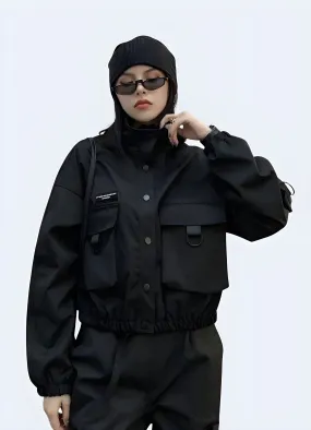 Black Tactical Bomber Women
