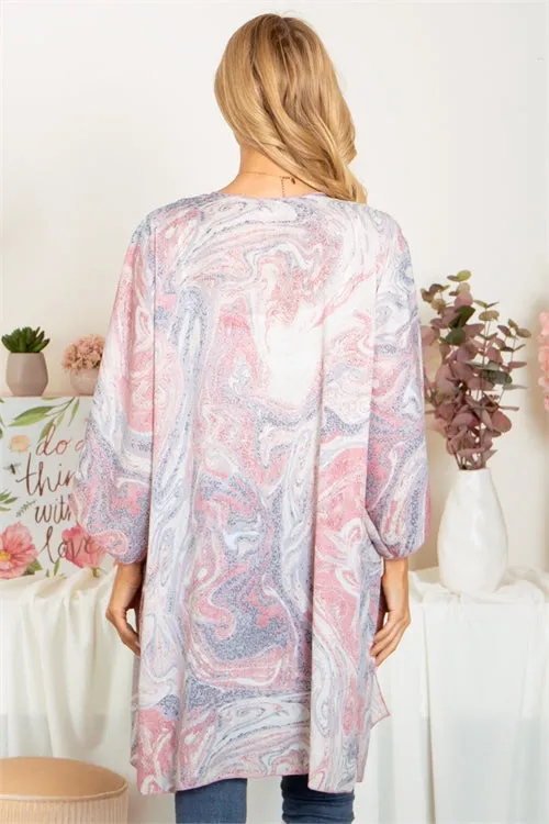 C7000-LIGHT PINK MARBLE PRINTED OPEN FRONT CARDIGAN-2-2-2
