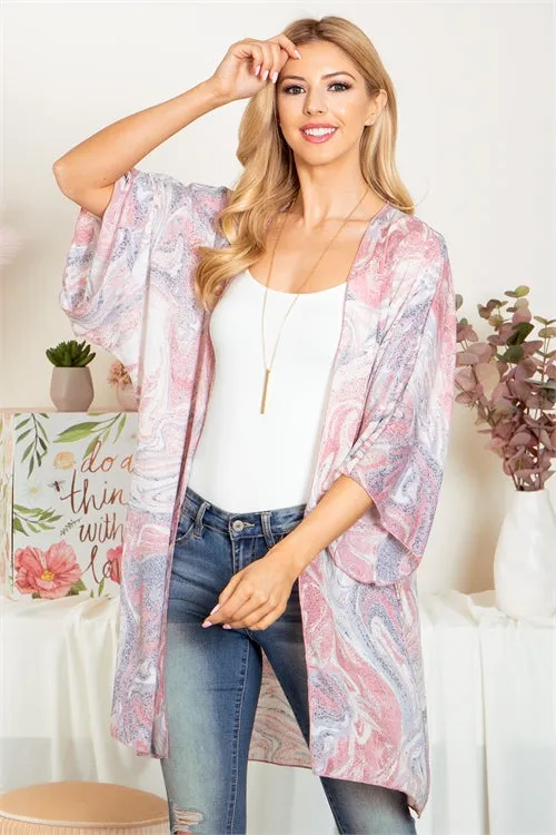 C7000-LIGHT PINK MARBLE PRINTED OPEN FRONT CARDIGAN-2-2-2