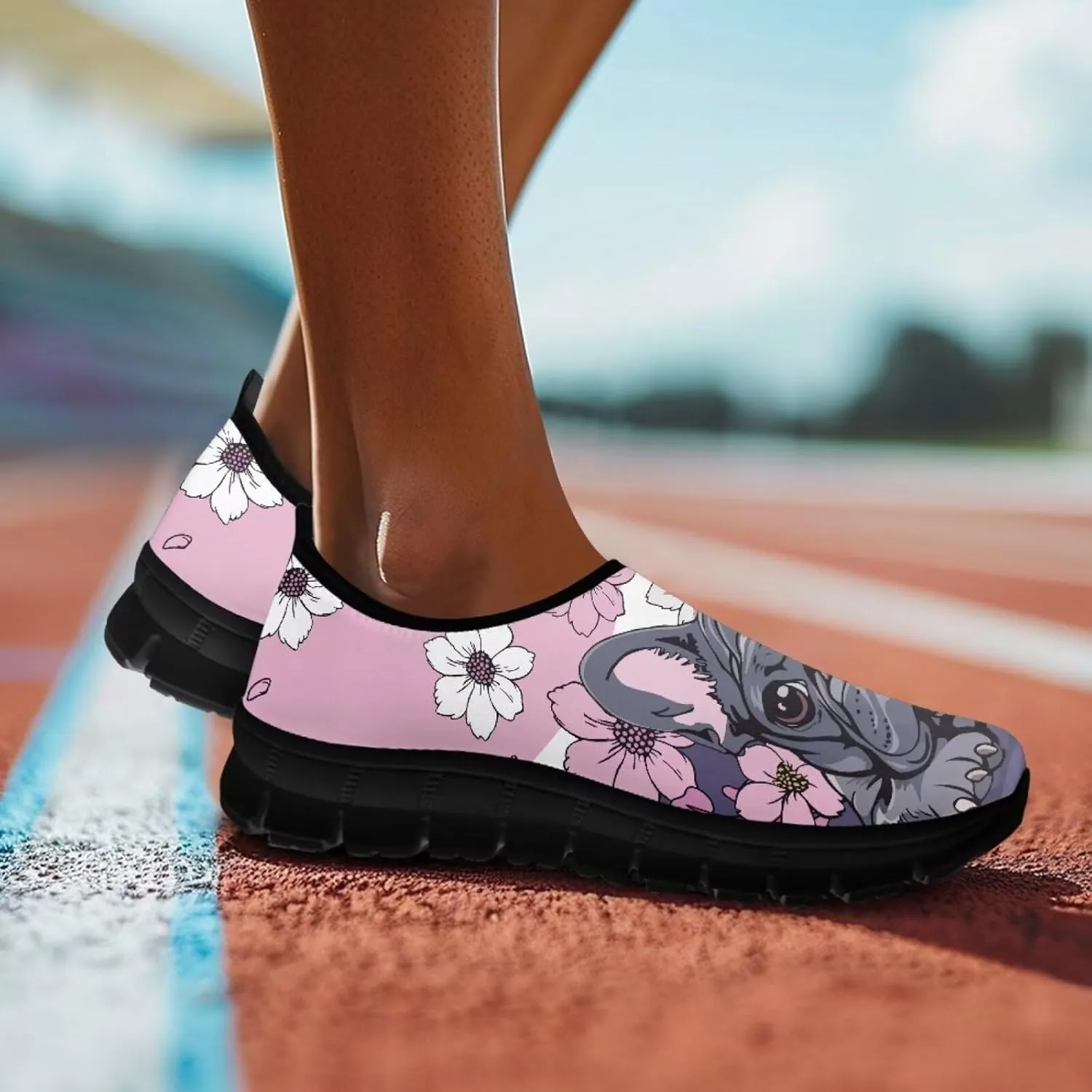 Dogs Loafers Sneakers for Women Fashion Tennis Shoes Slip On Lightweight Walking Low Cut Sneaker Comfort Soft Sole Shoe Loafer
