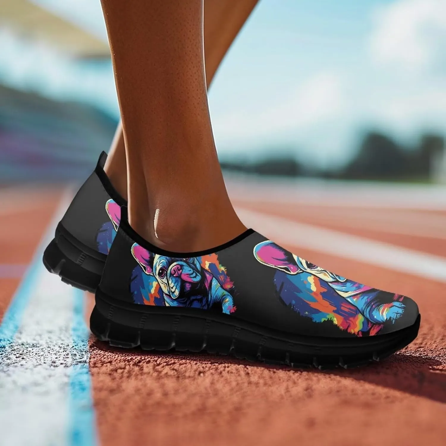 Dogs Loafers Sneakers for Women Fashion Tennis Shoes Slip On Lightweight Walking Low Cut Sneaker Comfort Soft Sole Shoe Loafer