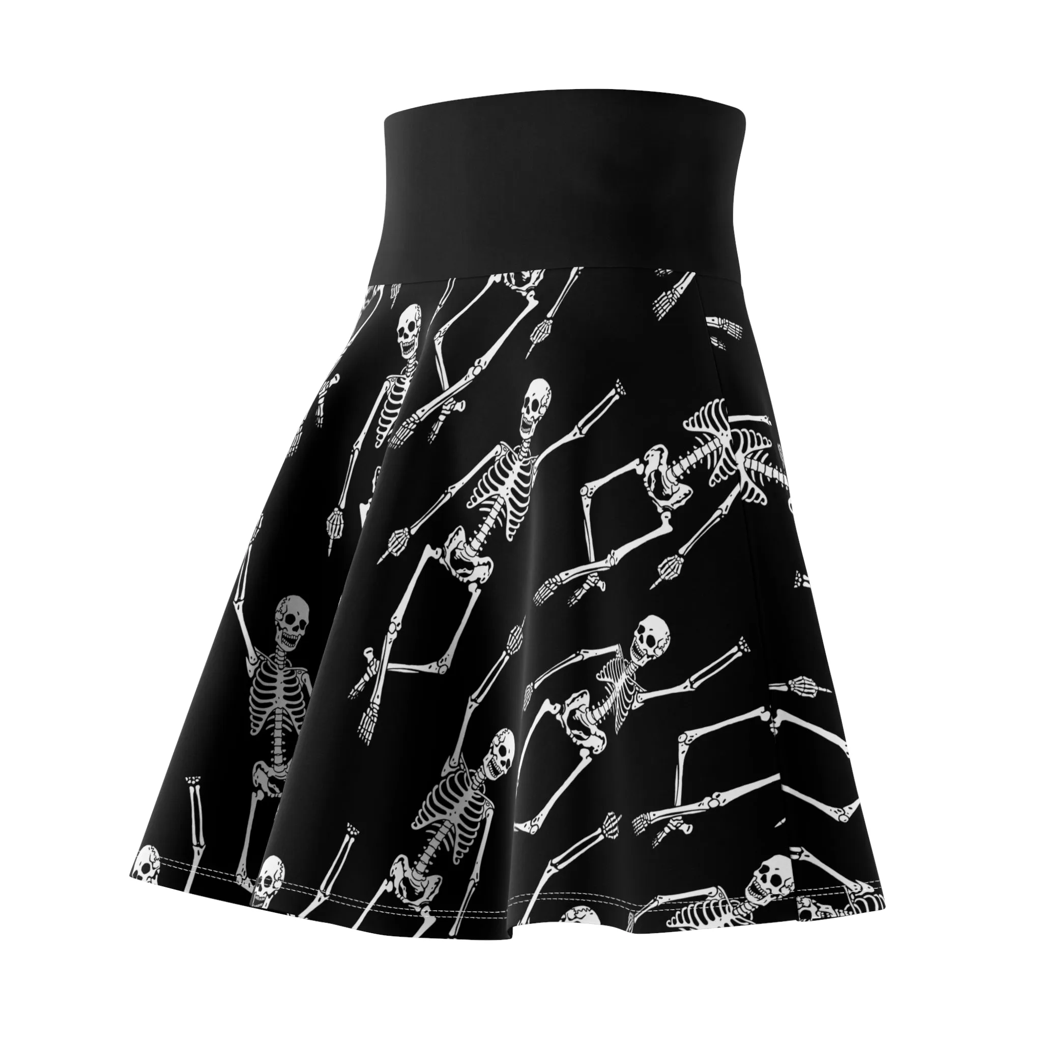 F U Skeleton Middle Finger Skater Skirt