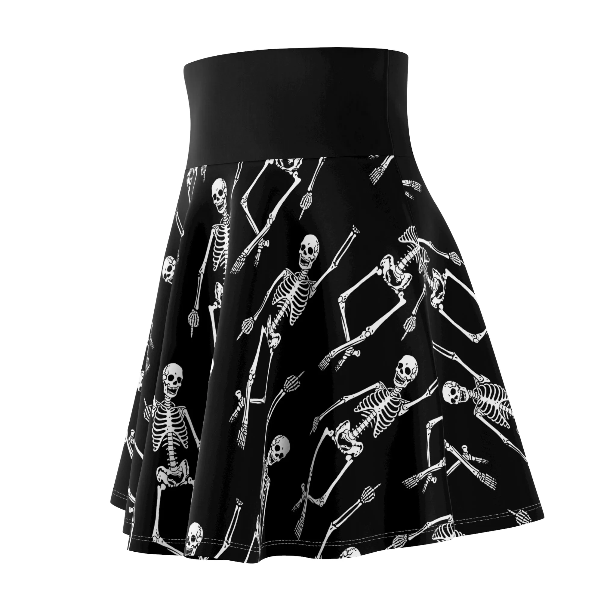 F U Skeleton Middle Finger Skater Skirt
