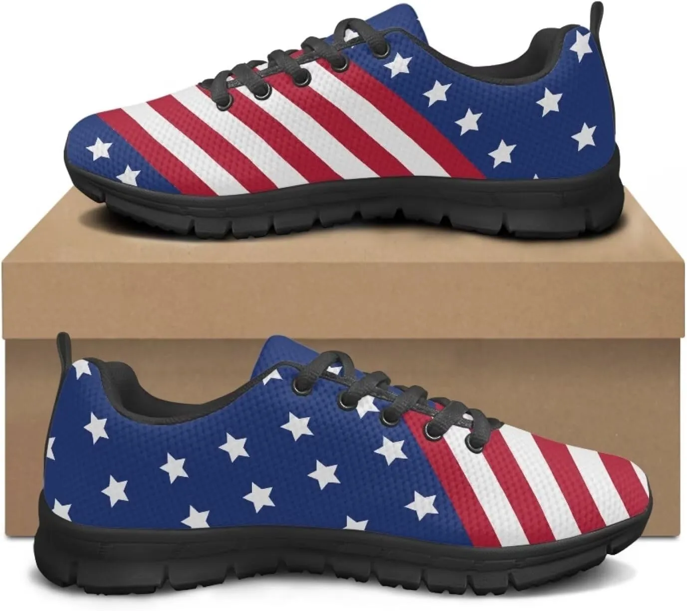 FKELYI Women's Halloween Christmas Decor Lace-up Sneakers Sports Running Shoes Lightweight Walking Flats