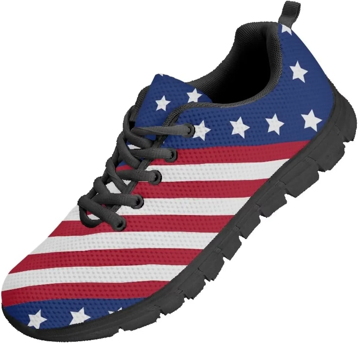 FKELYI Women's Halloween Christmas Decor Lace-up Sneakers Sports Running Shoes Lightweight Walking Flats