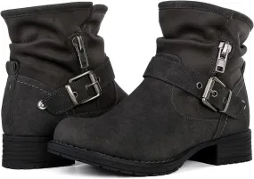 GLOBALWIN Women's Ankle Boots for Women Booties for Women Low Heel