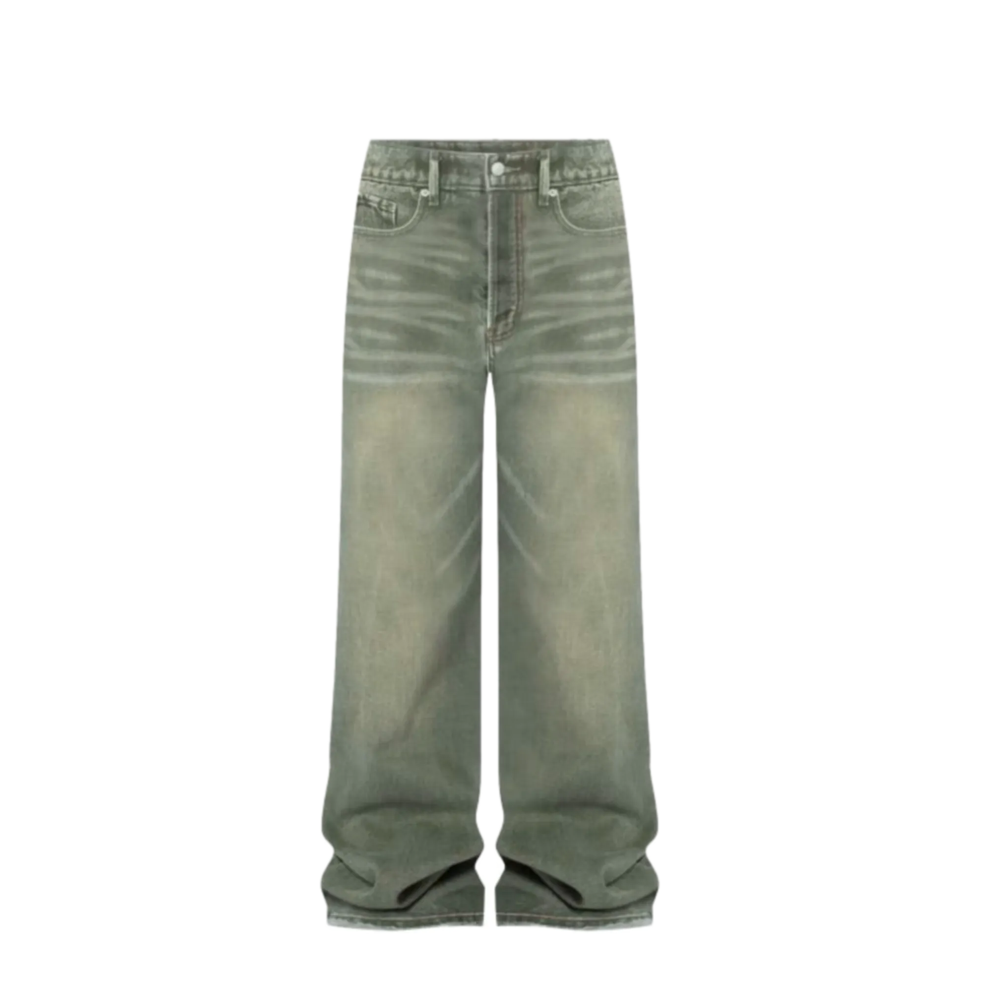 Green Washed Baggy Jeans