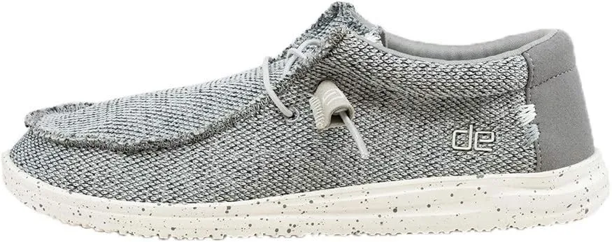 Hey Dude Men's Wally Free Light Grey Size 12 | Men’s Shoes | Men's Lace Up Loafers | Comfortable & Light-Weight