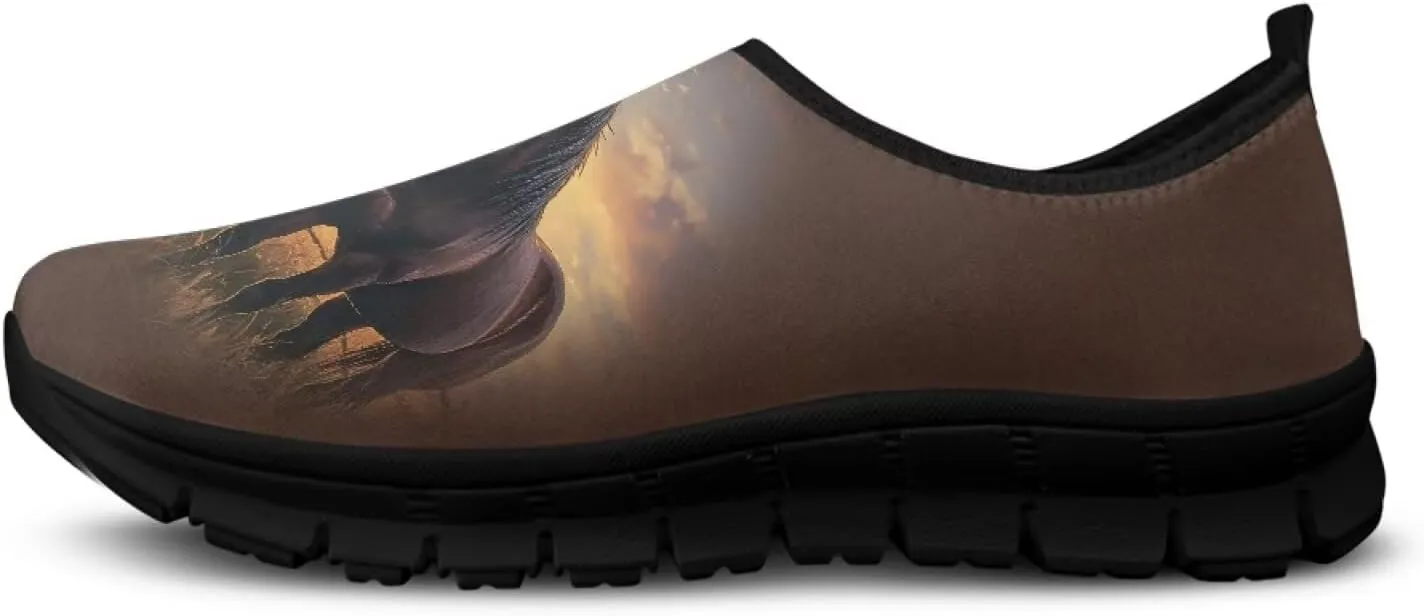 Horse Slip On Sneakers Comfort Loafers for Women Dressy Clothes Breathable Low Cut Shoes Flats Soft Sole Casual Walking Shoe
