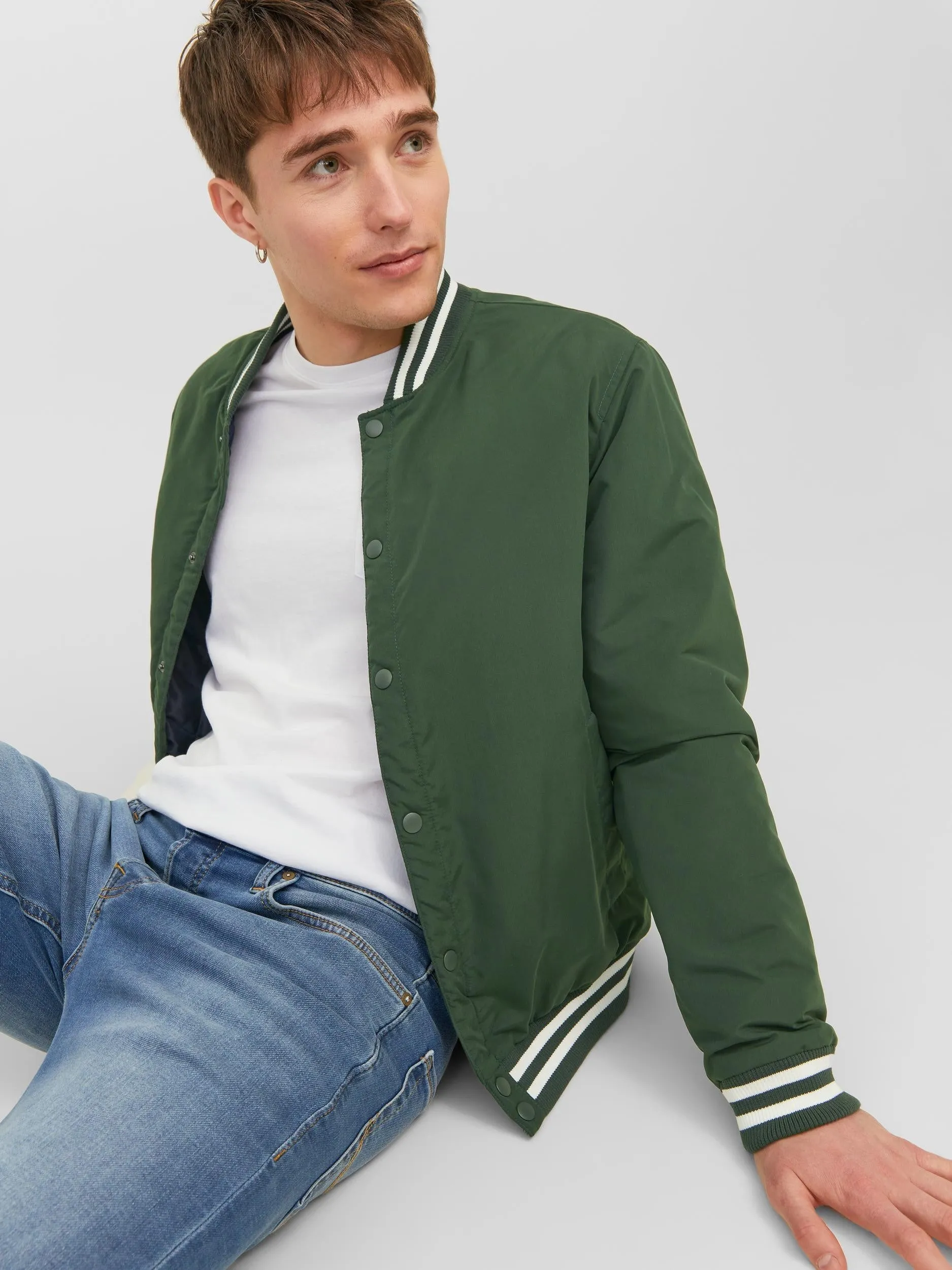 Jack & Jones Warrior Bomber Jacket-MOUNTAIN GRN