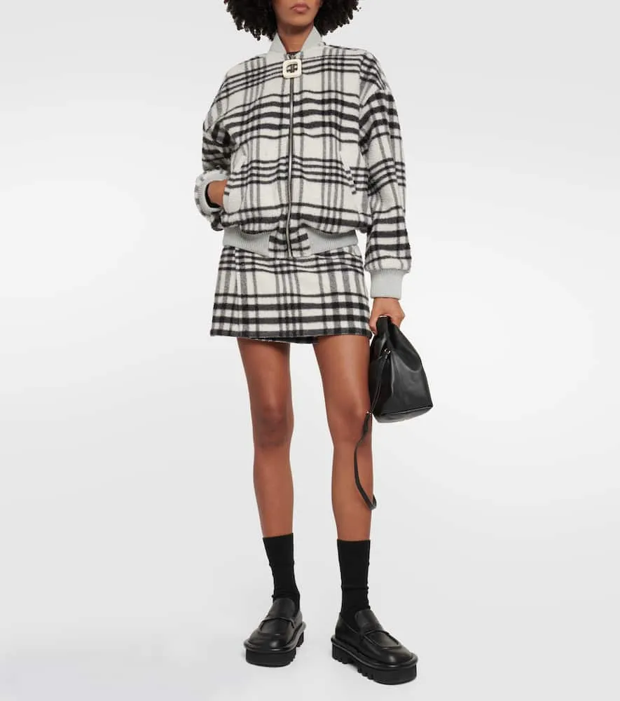 JW Anderson Checked wool-blend bomber jacket