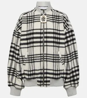 JW Anderson Checked wool-blend bomber jacket