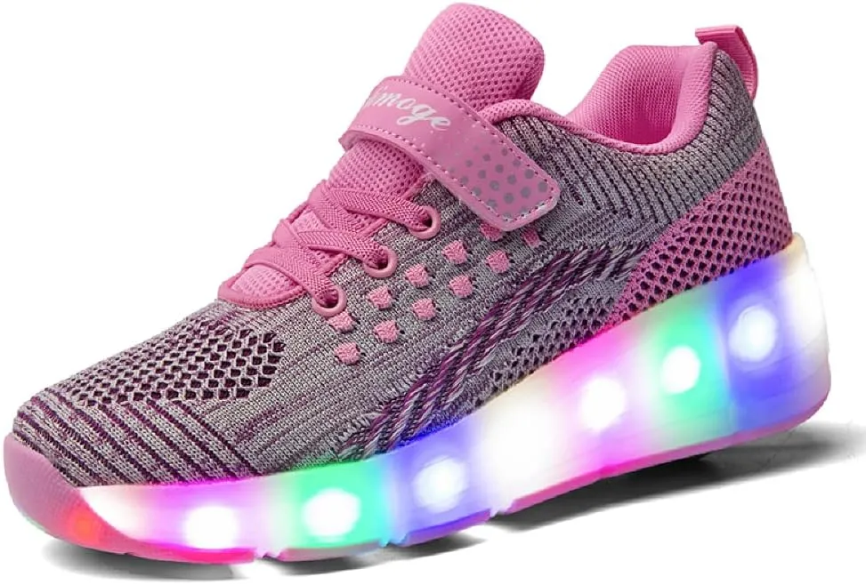 LED Light Up Roller Skates for Kids - Boys & Girls Shoes with Wheels - Colorful Light Shoes