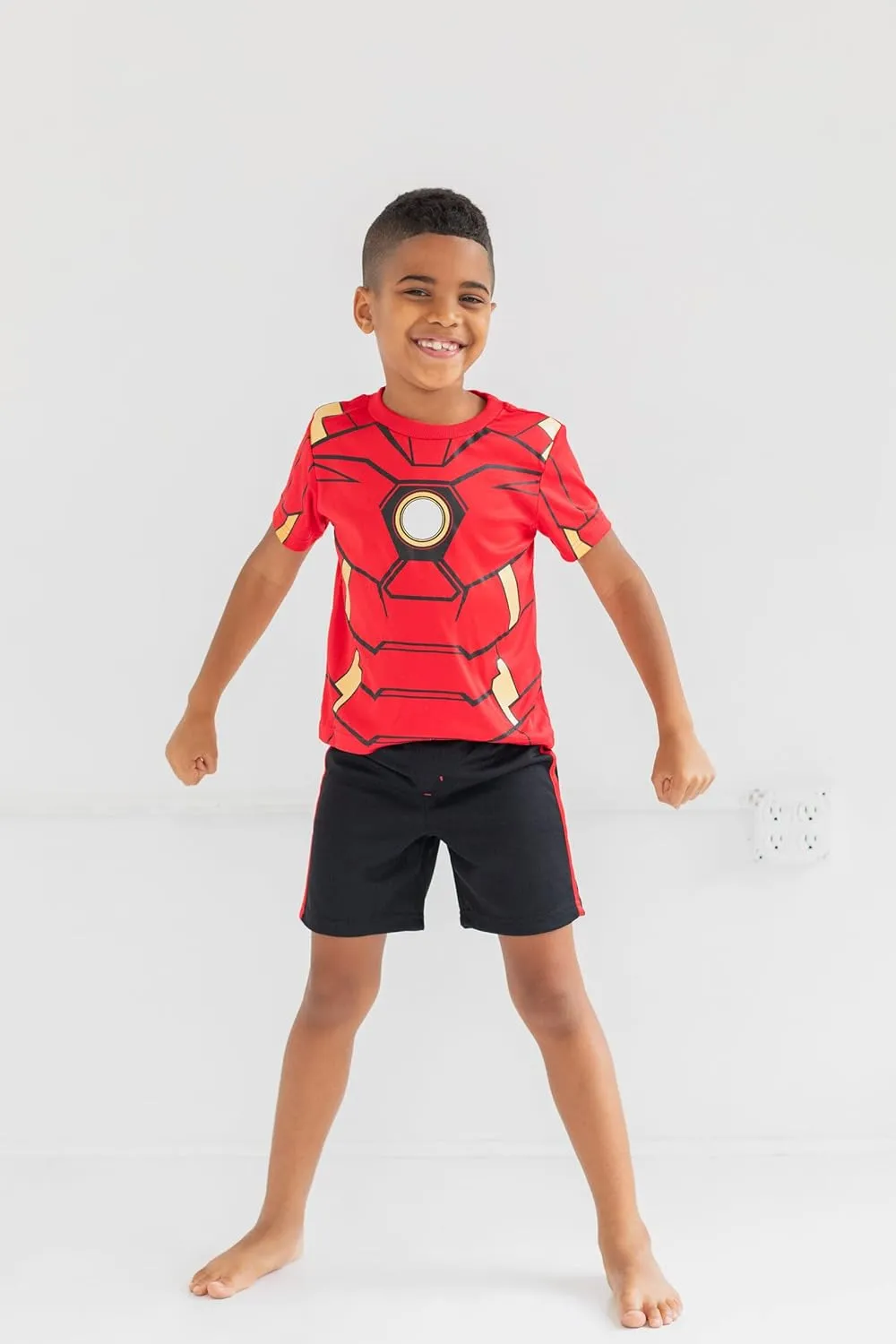Marvel Avengers Captain America Iron Man Venom Hulk Cosplay Athletic T-Shirt and Shorts Outfit Set Toddler to Little Kid