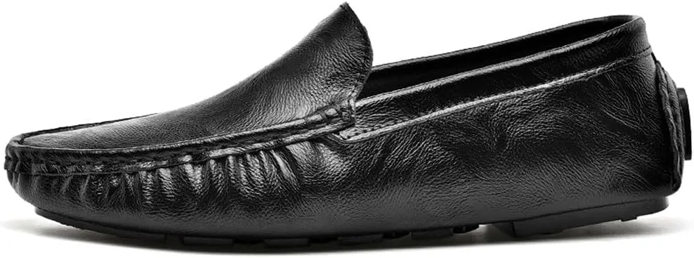Men's Lightweight Soft Casual Genuine Leather Penny Loafer Flats Slip On Driving Walking Shoes
