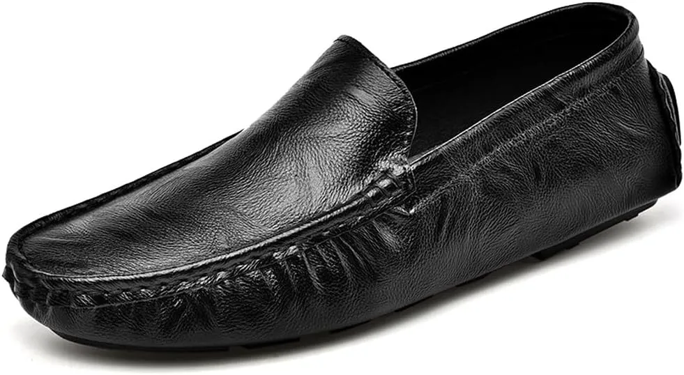 Men's Lightweight Soft Casual Genuine Leather Penny Loafer Flats Slip On Driving Walking Shoes