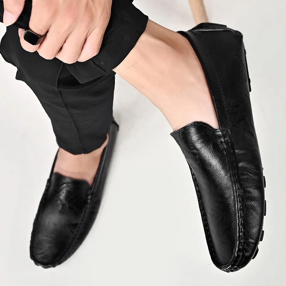 Men's Lightweight Soft Casual Genuine Leather Penny Loafer Flats Slip On Driving Walking Shoes