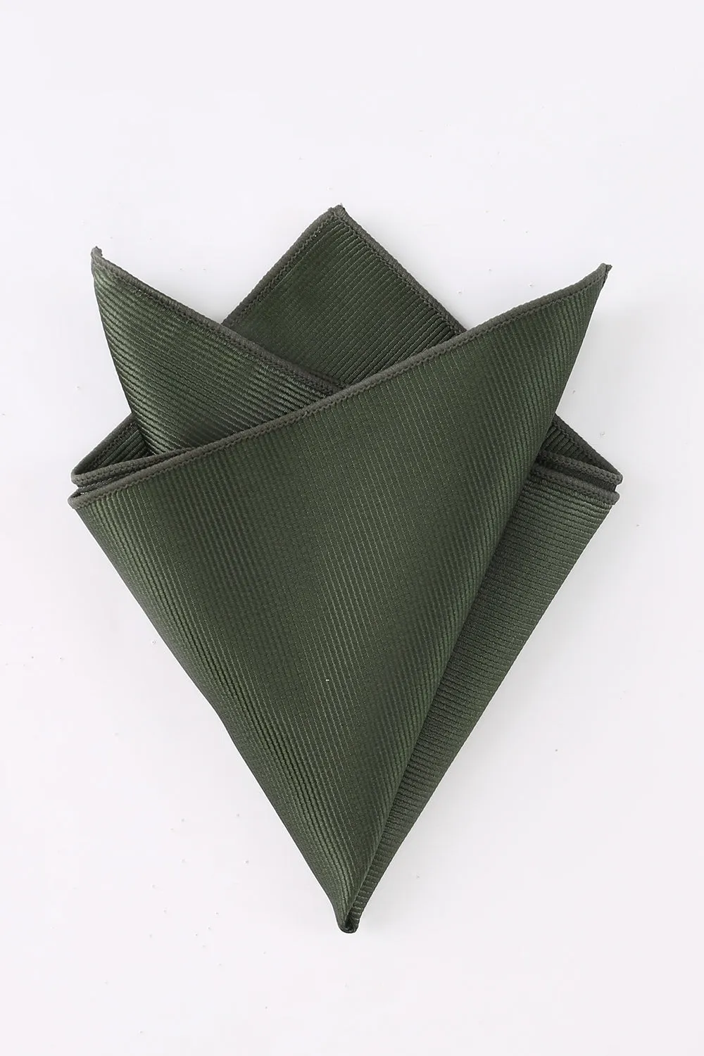 Men's Olive Solid Formal 3-Piece Satin Skinny Tie