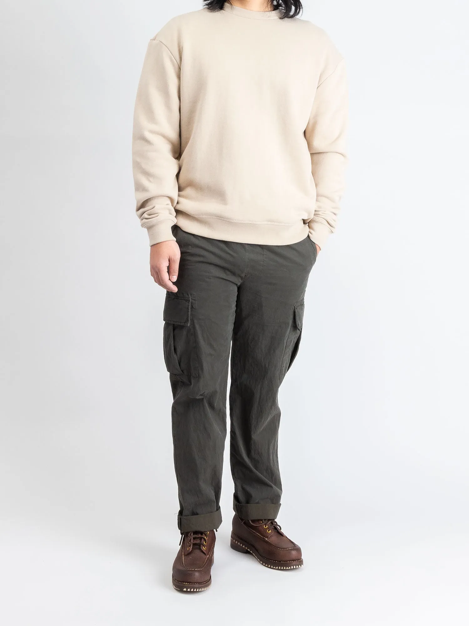 Oversized Crewneck Pullover in Clay