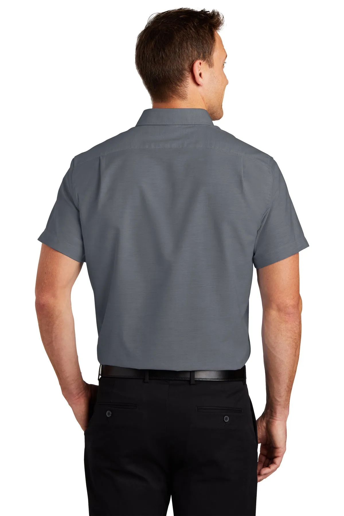 Port Authority Short Sleeve SuperPro Custom Oxford Shirts, Black