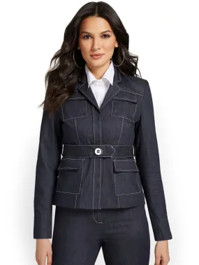 Seamed Patch Pocket Denim Jacket