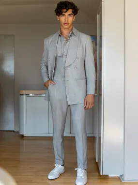Sharp Gray Double Breast shawl collar Tuxedo