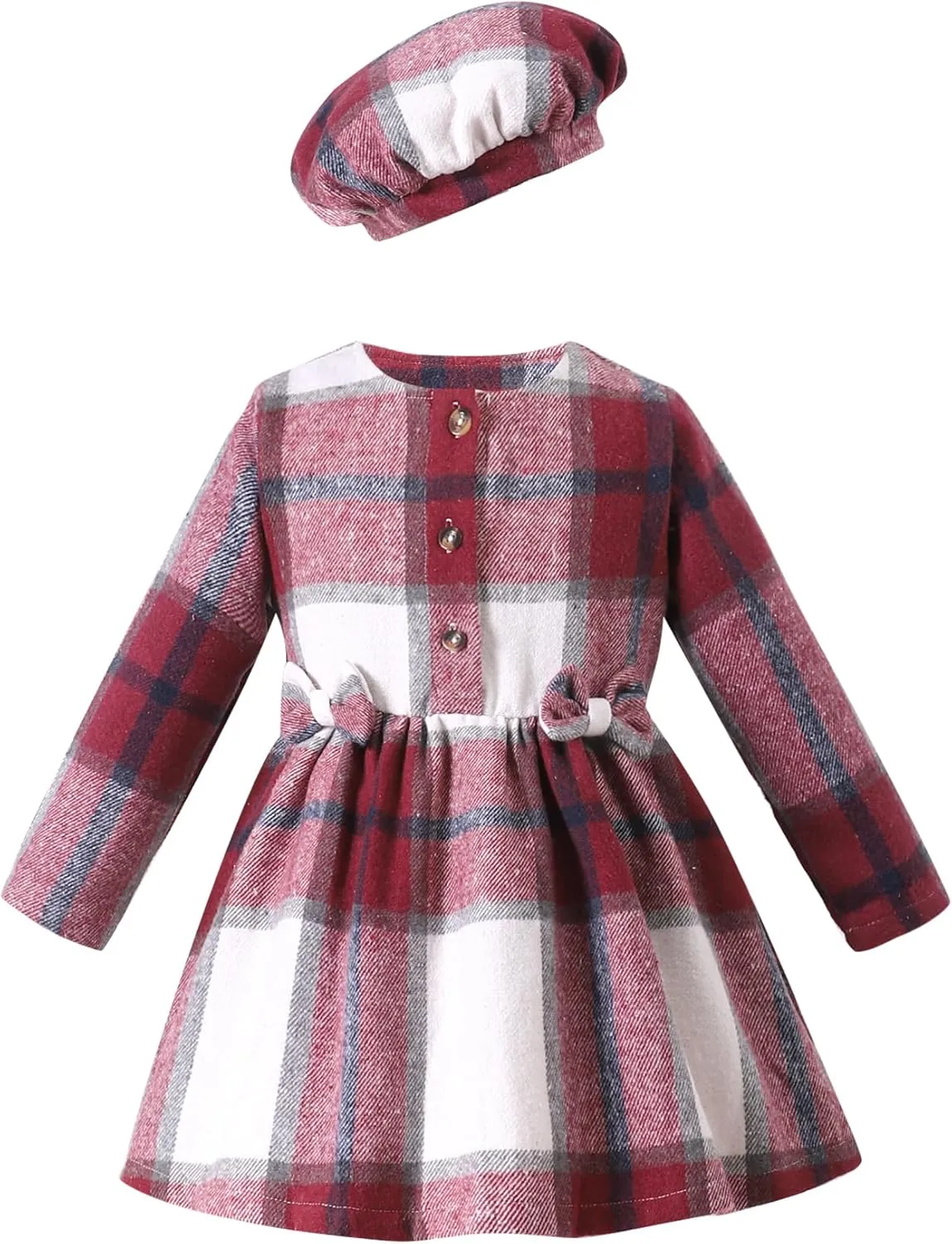 Toddler Girls Winter Long Sleeve Dresses Kids Fall Cute Clothes Little Girl Outfits for Size 4-7 Years