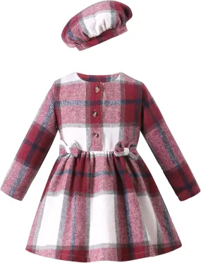 Toddler Girls Winter Long Sleeve Dresses Kids Fall Cute Clothes Little Girl Outfits for Size 4-7 Years