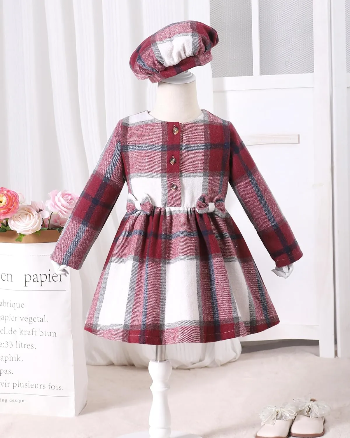 Toddler Girls Winter Long Sleeve Dresses Kids Fall Cute Clothes Little Girl Outfits for Size 4-7 Years