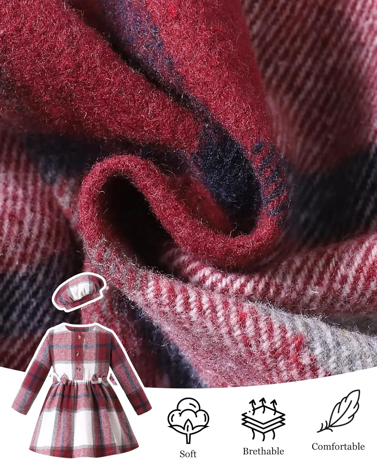 Toddler Girls Winter Long Sleeve Dresses Kids Fall Cute Clothes Little Girl Outfits for Size 4-7 Years