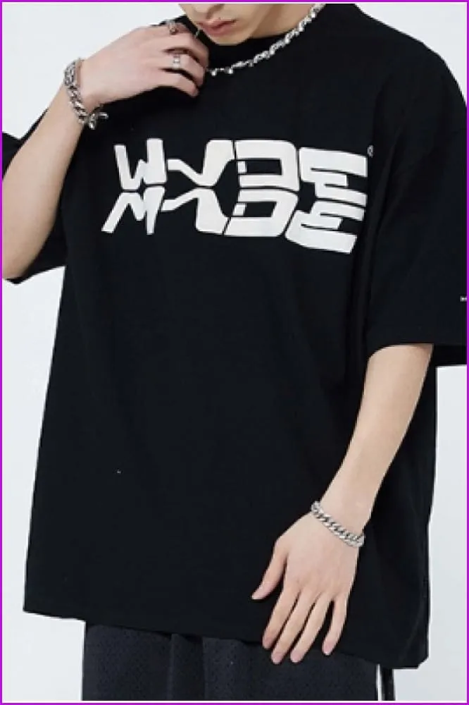 Trendy Loose Printed Summer Teenager Couple Tees