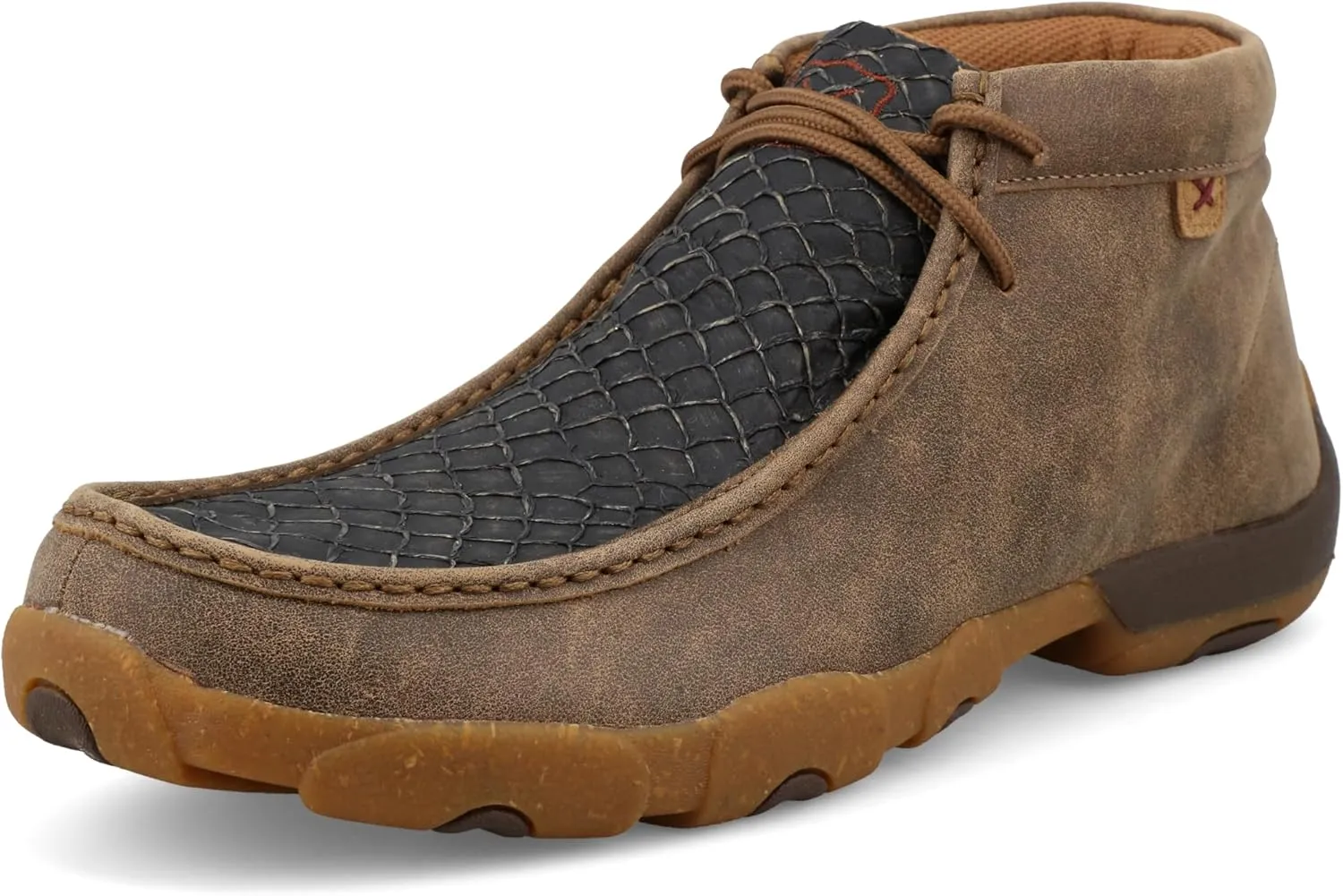 Twisted X Men's Chukka Driving Moc, Moc Toe, Black & Bomber, 10 W
