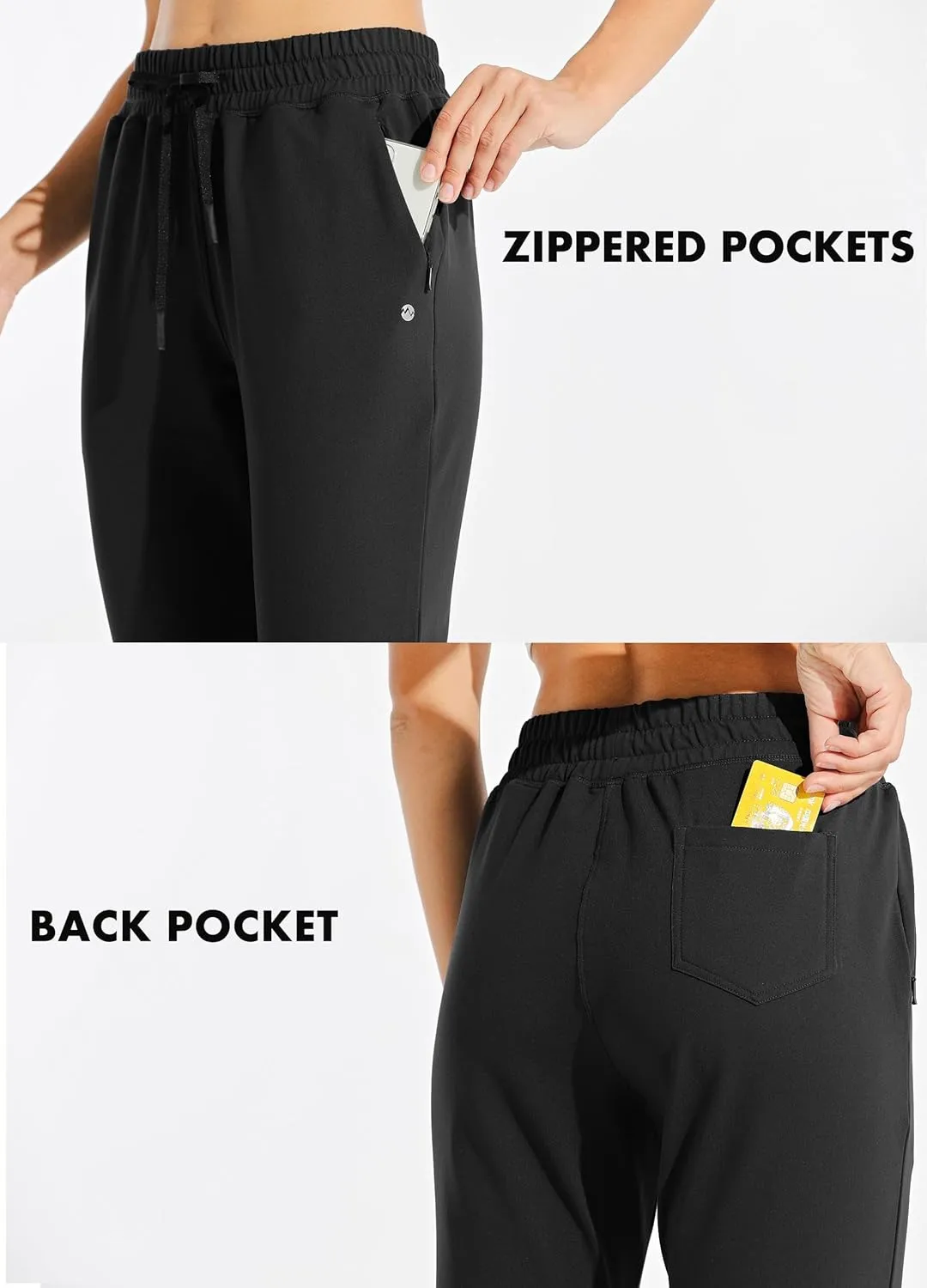 Willit Women's Fleece Lined Joggers Warm Pants Running Thermal Sweatpants Winter Athletic Hiking Water Resistant with Pockets