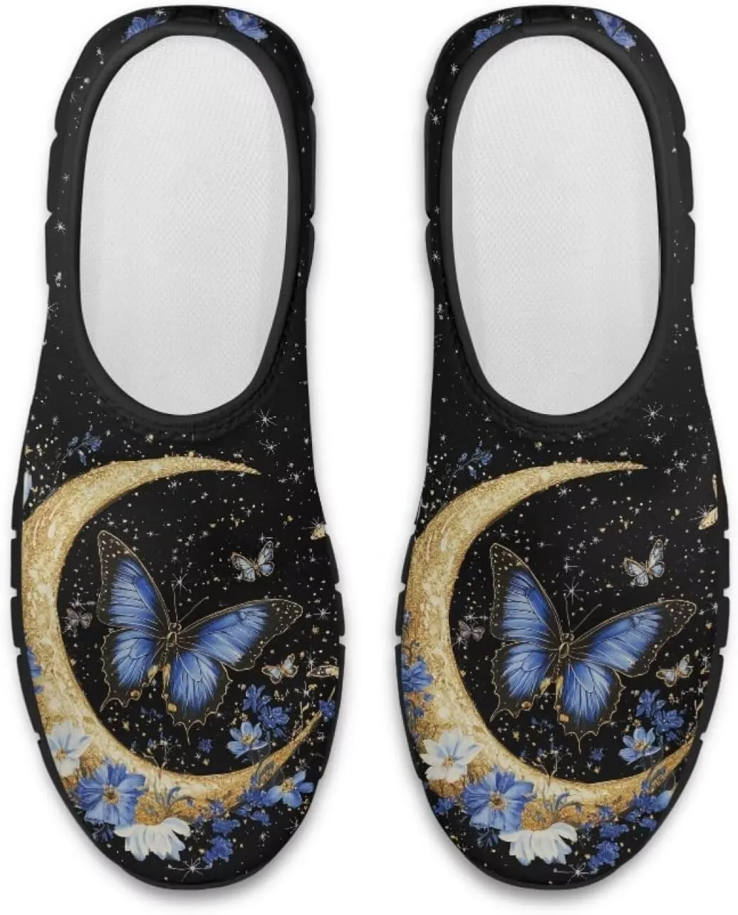 Women Butterfly Shoes Casual Slip On Walking Shoes Lightweight Breathable Athletic Running Shoes Low Top Flat Work Loafers