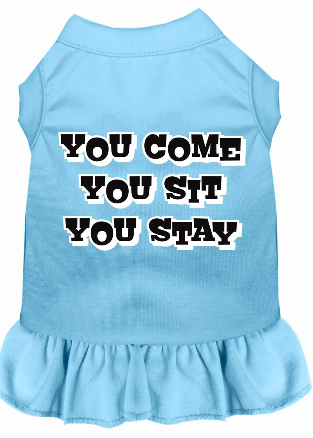 You Come, You Sit, You Stay Screen Print Dress Baby Blue Xxxl (20)